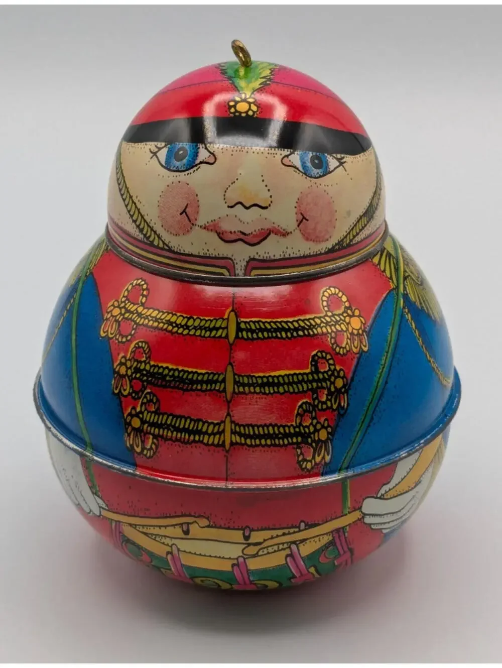 Hallmark Keepsake Jolly Wolly Soldier 1991, Pressed Tin Container Ornament